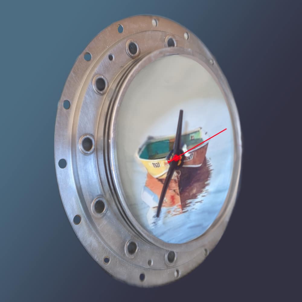 Stainless Clock - Single Rowboat - Image 2