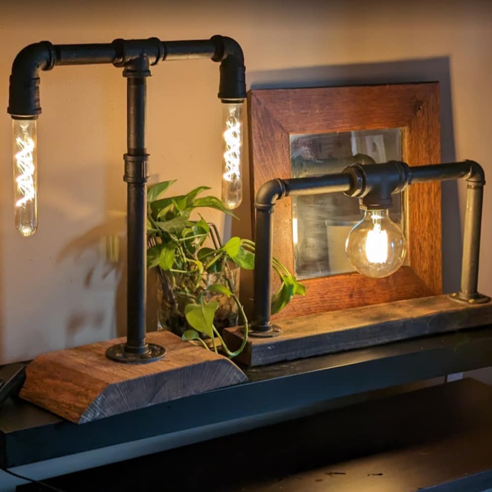 Steampunk Metal Pipe Lamp - Image 4