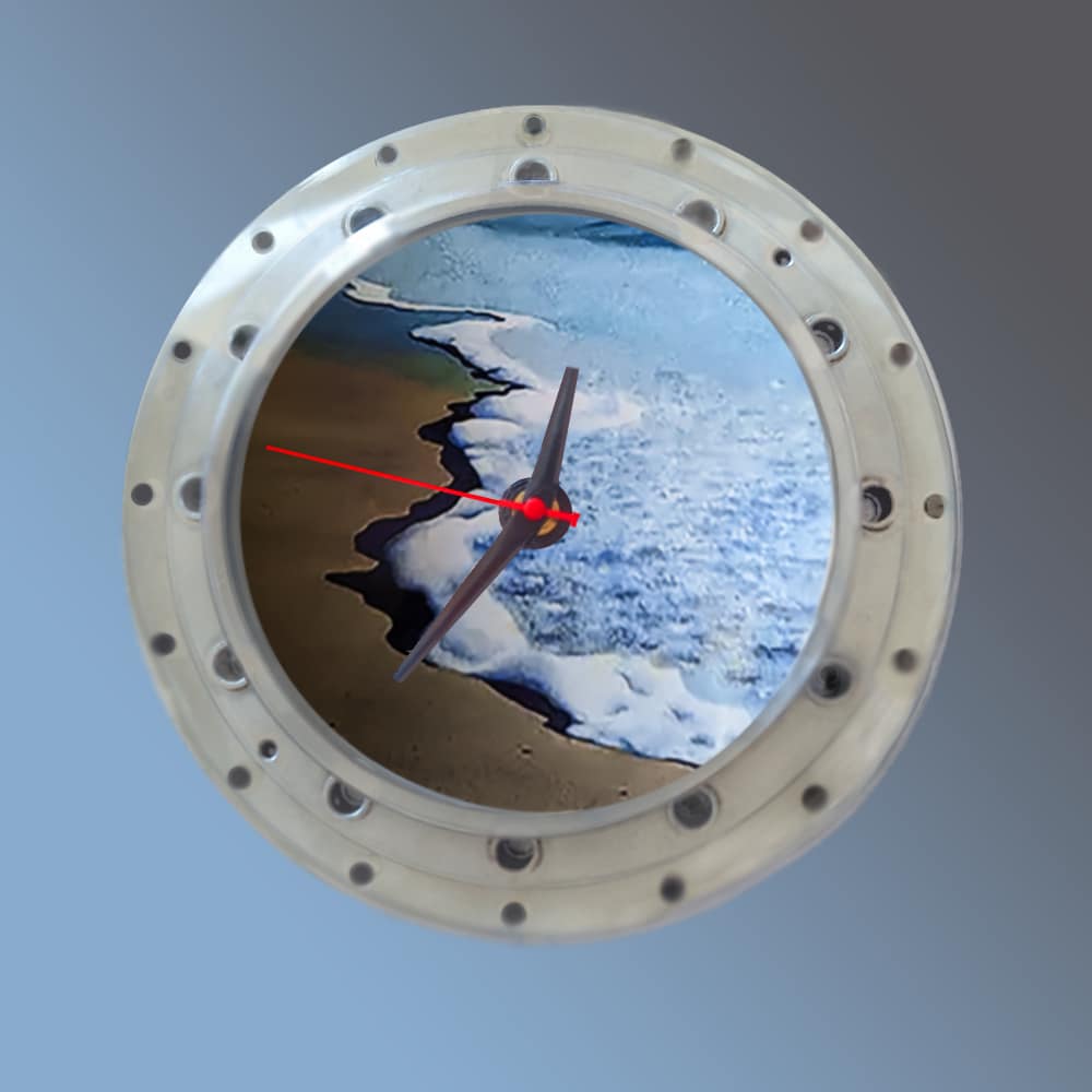 Stainless Clock - The Wave